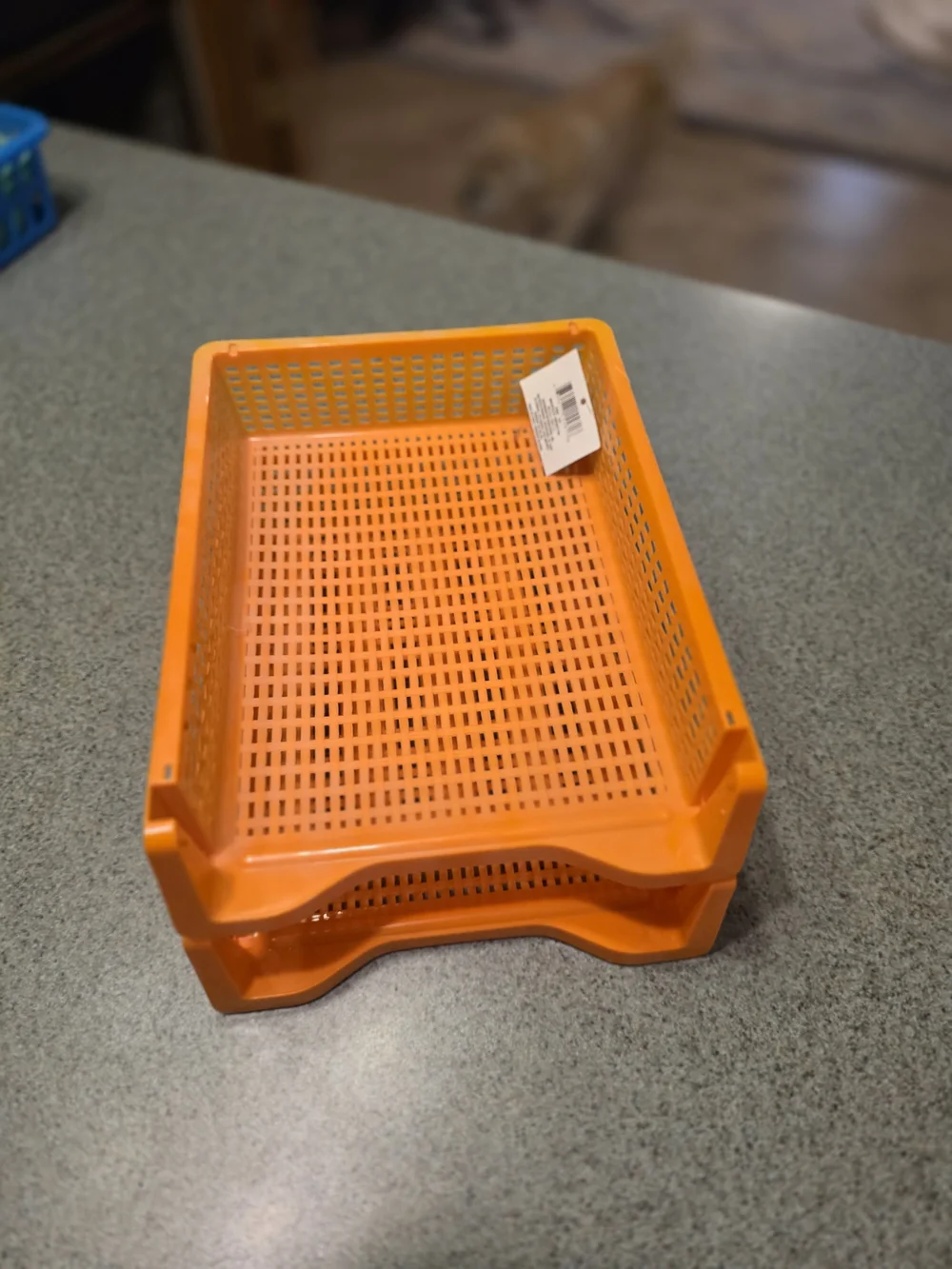 Essentials Orange Stackable Desk Trays - Set of 2